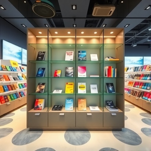 曹家渡街道定制方案：连锁书店展柜尺寸专业定制(图1)