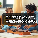 景区主题书店培训室，南翔镇专属移动课桌设计（图1）