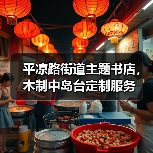 平凉路街道主题书店，木制中岛台定制服务（图4）