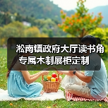 淞南镇政府大厅读书角专属木制展柜定制（图4）